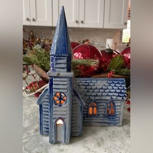 Rowe Pottery Cornerstone Village Collection Church Saltglazed!